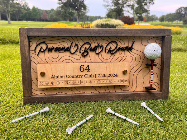 Golf Career Best Score Wood Sign