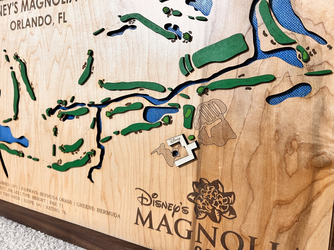 Golf Course Custom Map Laser Engraved Sign