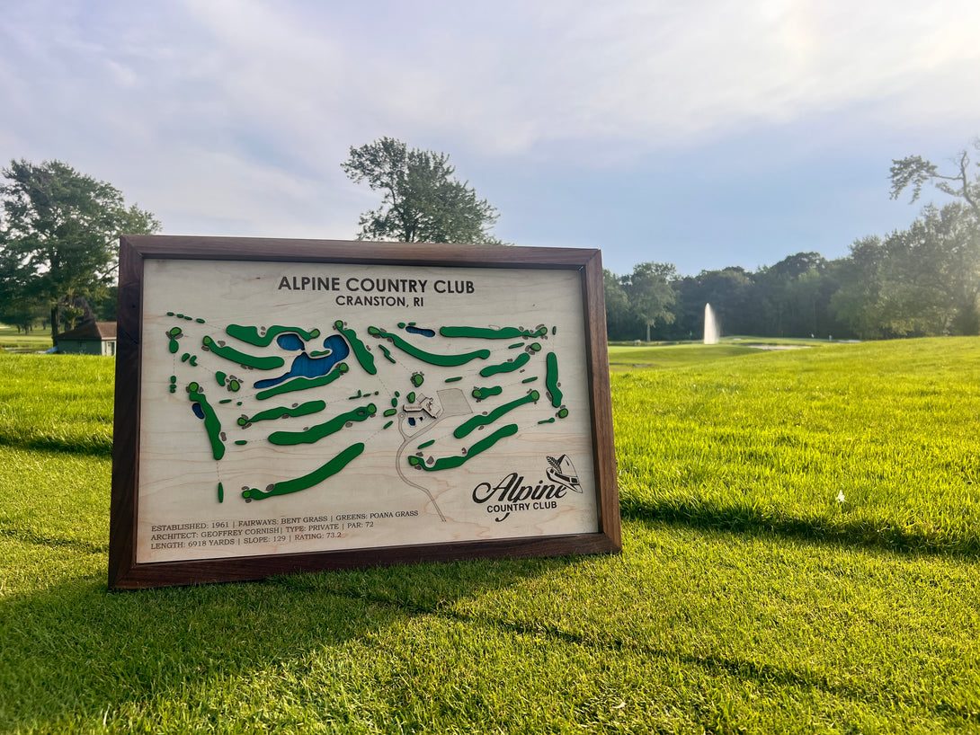 Golf Course Layout Custom Wood Sign