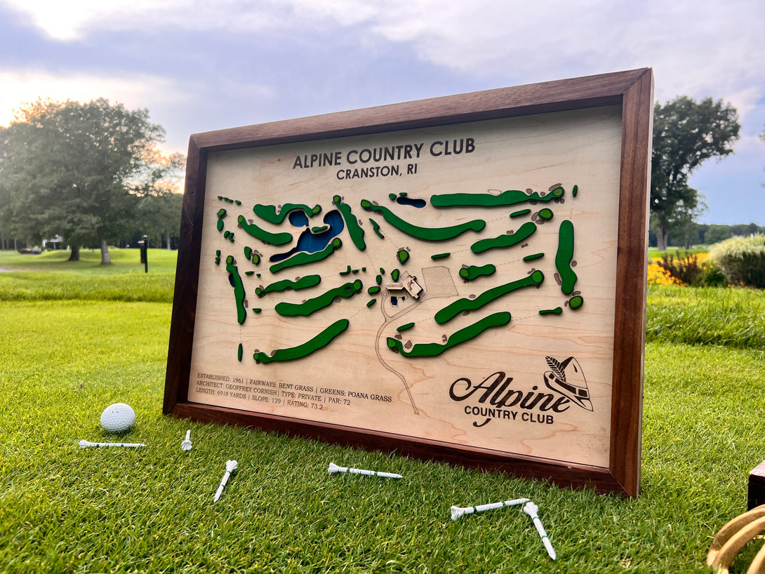 Golf Course Layout Custom Wood Sign