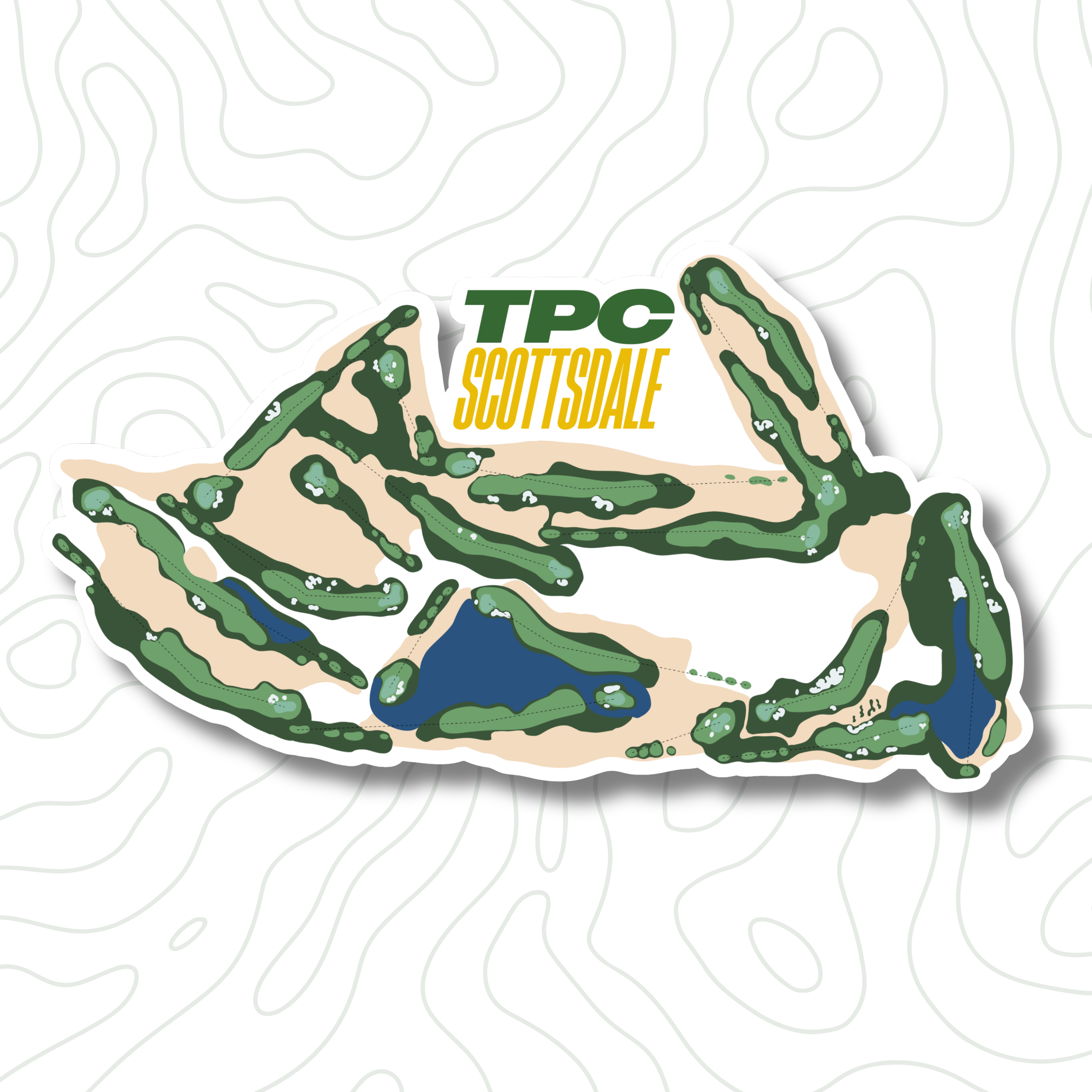 Scottsdale Course Layout Sticker | Iconic Golf Stickers - FREE SHIPPING