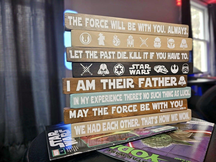Star Wars Movie Quotes Small Tabletop Home Decor Shelf Signs
