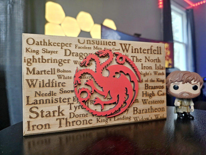 Game Of Thrones Custom Wood Laser Engraved Sign House Targaryen
