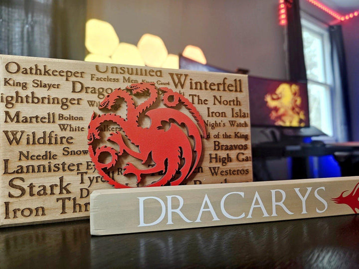 Game Of Thrones Custom Wood Laser Engraved Sign House Targaryen