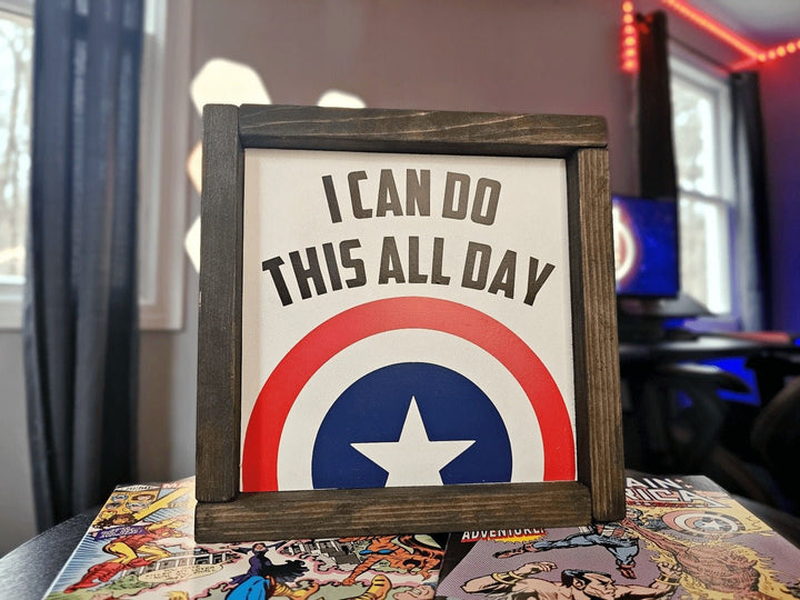 Captain America Super Hero Avengers I Can Do This All Day Sign