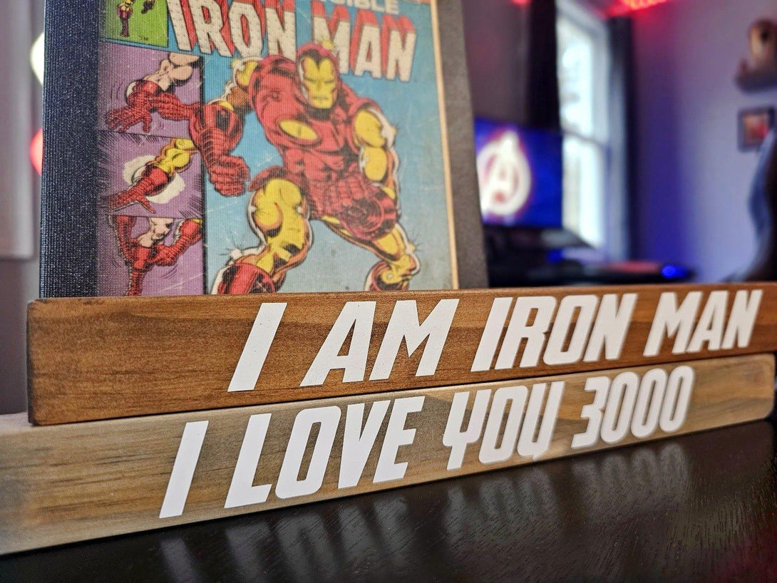 Super Here Marvel Avengers Movie Quotes Custom Small Table Shelf Signs