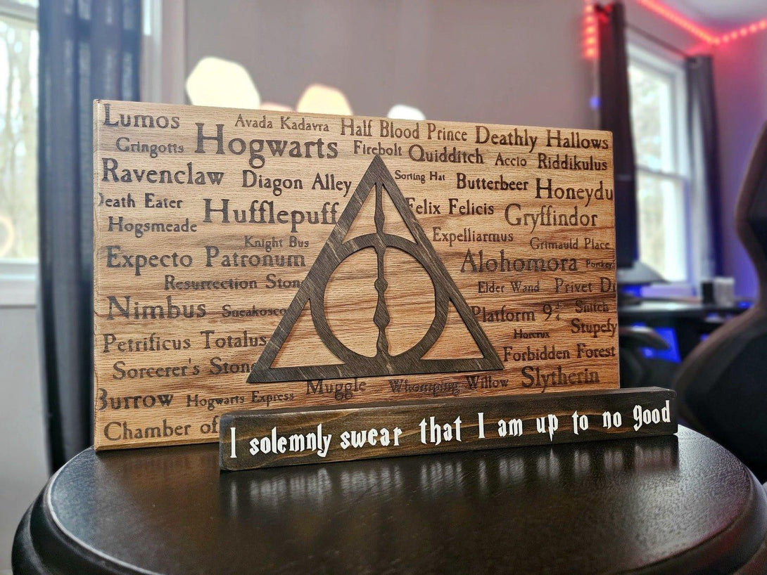 Deathly Hallows Harry Potter Engraved Sign