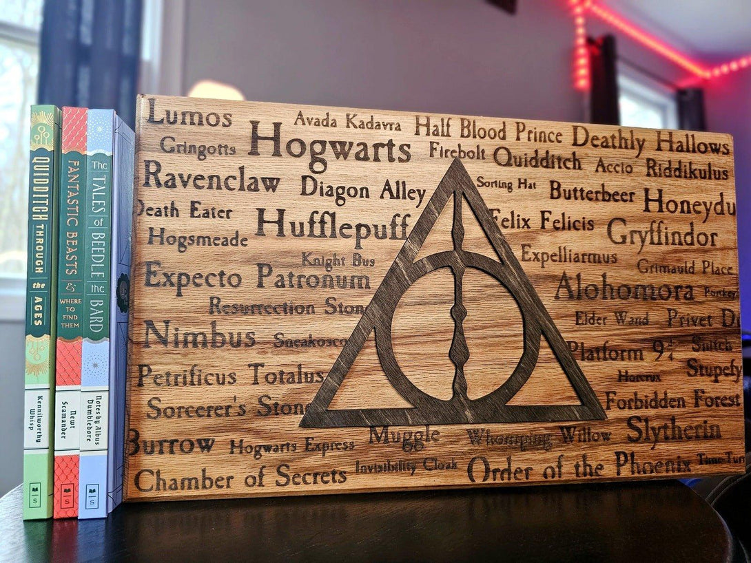 Deathly Hallows Harry Potter Engraved Sign