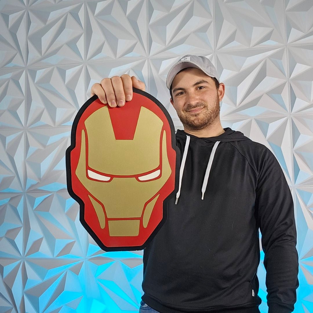 Iron Man Super Hero Marvel Avengers Helmet Geek Room Wall Sign