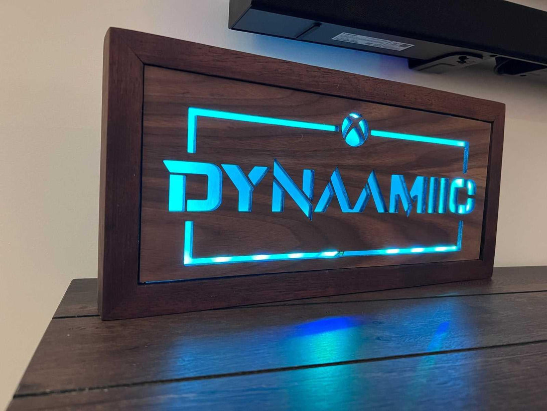 Custom Gamer Tag Sign - LED Light and Laser Engraved Design