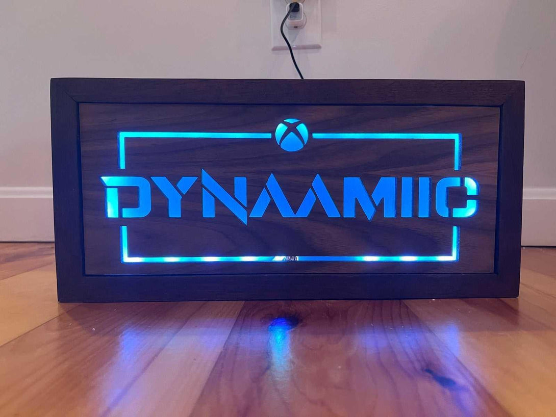 Custom Gamer Tag Sign - LED Light and Laser Engraved Design
