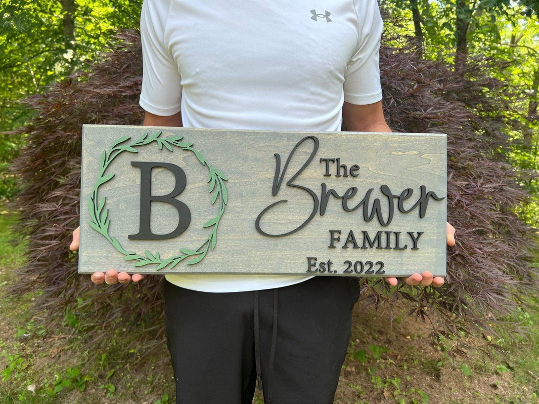 Last Name Family Custom Wood Sign Great for Gifts, Housewarming or Weddings