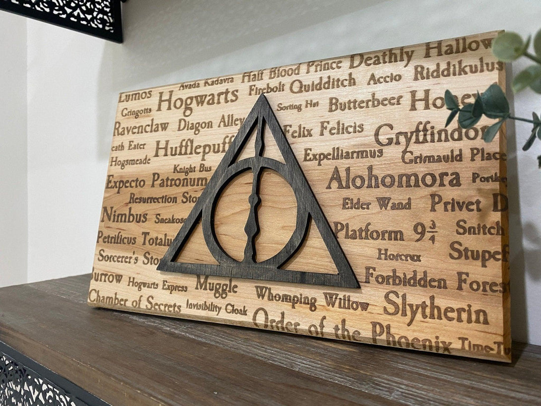 Deathly Hallows Harry Potter Engraved Sign