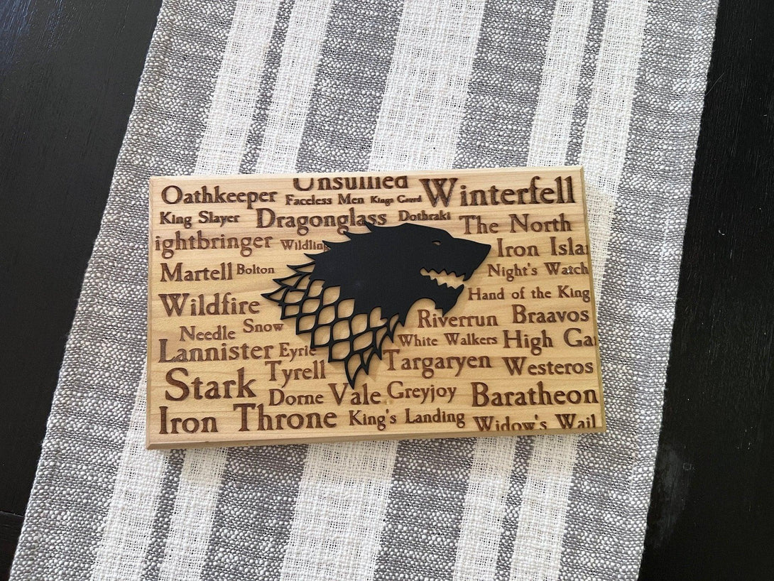 Game Of Thrones Custom Wood Laser Engraved Sign House Stark